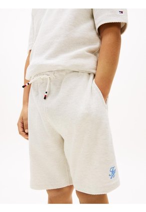 Bermudas Blanco Con Logo Script Tommy Hilfiger