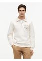 Saco Blanco De Rugby Con Cremallera De Un Cuarto Y Logo Tommy Hilfiger de Tommy Hilfiger