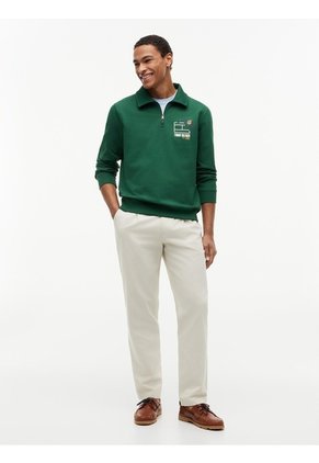 Saco Verde De Rugby Con Cremallera De Un Cuarto Y Logo Tommy Hilfiger