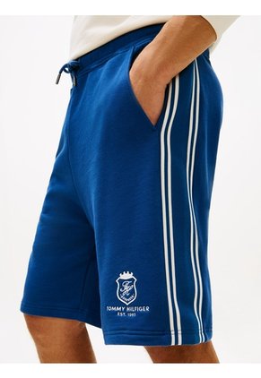 Bermudas Azul De Chándal Con Escudo Bordado Tommy Hilfiger