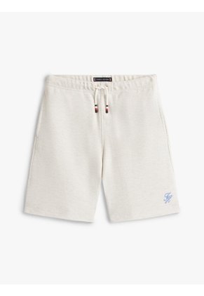Bermudas Blanco Con Logo Script Tommy Hilfiger