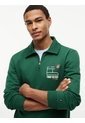 Saco Verde De Rugby Con Cremallera De Un Cuarto Y Logo Tommy Hilfiger de Tommy Hilfiger