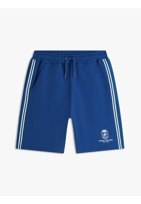 Bermudas Azul De Chándal Con Escudo Bordado Tommy Hilfiger