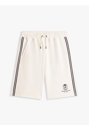 Bermudas Blanco De Chándal Con Escudo Bordado Tommy Hilfiger