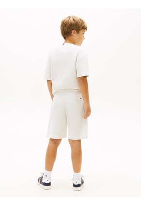 Bermudas Blanco Con Logo Script Tommy Hilfiger