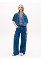 Camisa Azul Amplia De Corte Cropped En Chambray Tommy Jeans de Tommy Hilfiger