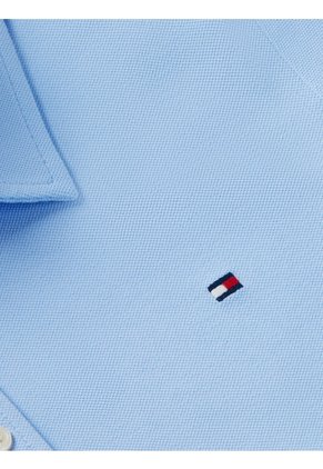 Camisa Celeste De Piqué 1985 De Corte Slim Tommy Hilfiger