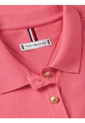 Polo Rosado Con Piqué De Corte Slim Tommy Hilfiger
