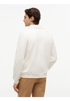 Saco Blanco De Rugby Con Cremallera De Un Cuarto Y Logo Tommy Hilfiger