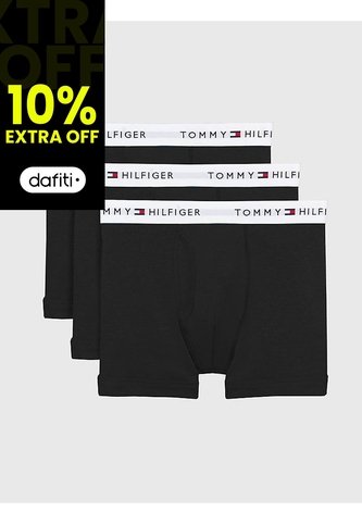 Pack Negro De 3 Bóxer Con Detalles Distintivos De Tommy Hilfiger Tommy Hilfiger Tommy Hilfiger