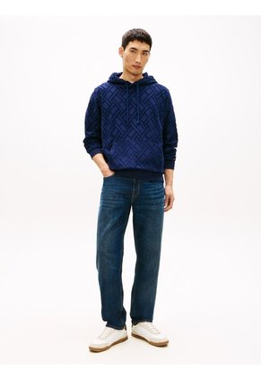 Buzo Azul Con Capota AOP Flag Jacquard Tommy Hilfiger