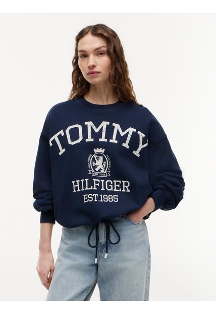 Saco Multicolor Amplio Con Bajo Con Cordón Y Escudo Tommy Hilfiger