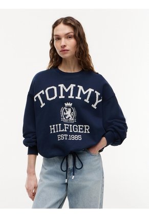 Saco Multicolor Amplio Con Bajo Con Cordón Y Escudo Tommy Hilfiger