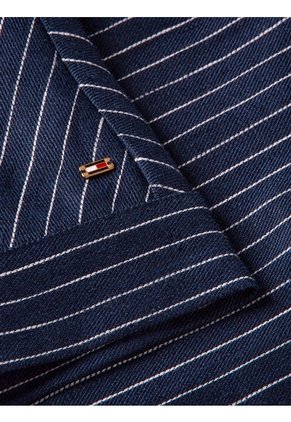 Blusa Azul Oscuro De Raya Diplomática Con Botones Dorados Tommy Hilfiger