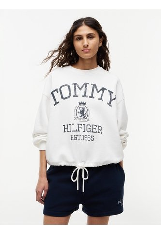 Saco Blanco Amplio Con Bajo Con Cordón Y Escudo Tommy Hilfiger Tommy Hilfiger