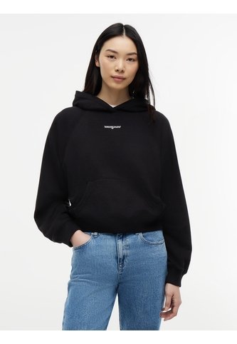 Buzo Negro Con Capota Con Logo Script Tommy Jeans Tommy Hilfiger