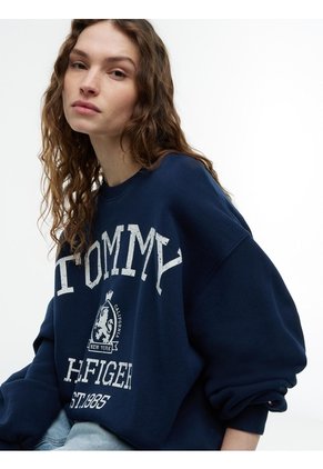 Saco Multicolor Amplio Con Bajo Con Cordón Y Escudo Tommy Hilfiger