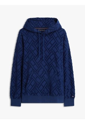 Buzo Azul Con Capota AOP Flag Jacquard Tommy Hilfiger