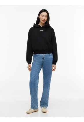 Buzo Negro Con Capota Con Logo Script Tommy Jeans