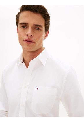 Camisa Blanca Oxford Ligera De Corte Regular Tommy Hilfiger