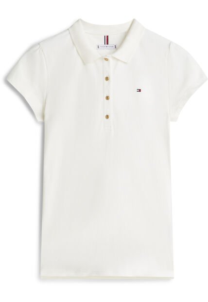 Polo Blanco Con Piqué De Corte Slim Tommy Hilfiger