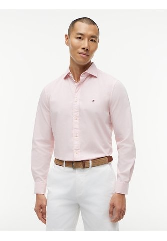 Camisa Rosa De Corte Regular En Popelín Lavado Tommy Hilfiger Tommy Hilfiger