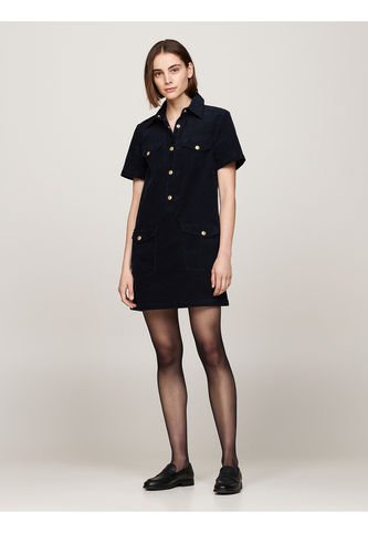 Vestido Azul Corto De Manga Corta Tommy Hilfiger Tommy Hilfiger