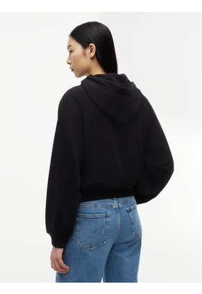 Buzo Negro Con Capota Con Logo Script Tommy Jeans