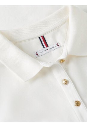 Polo Blanco Con Piqué De Corte Slim Tommy Hilfiger