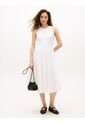 Vestido Blanco Midi Con Botones Dorados Tommy Hilfiger de Tommy Hilfiger