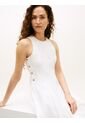 Vestido Blanco Midi Con Botones Dorados Tommy Hilfiger de Tommy Hilfiger