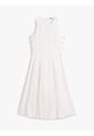 Vestido Blanco Midi Con Botones Dorados Tommy Hilfiger de Tommy Hilfiger