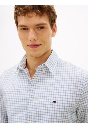 Camisa Azul De Cuadros TH Flex Regular Tommy Hilfiger