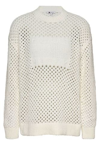 Saco Blanco De Tejido Trenzado Con Logo Tommy Jeans Tommy Hilfiger