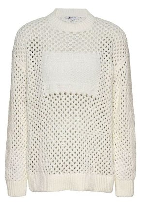 Saco Blanco De Tejido Trenzado Con Logo Tommy Jeans