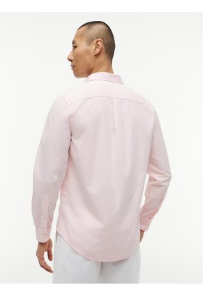 Camisa Rosa De Corte Regular En Popelín Lavado Tommy Hilfiger