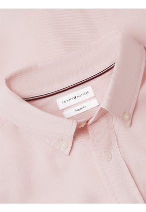 Camisa Rosa De Corte Regular Manga Larga Con Tejido Dobby Tommy Hilfiger