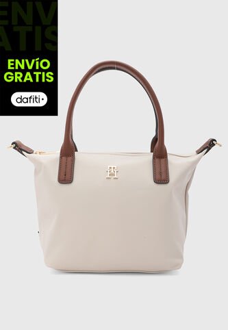 Bolso TOMMY HILFIGER Popette Mini Marfil Tommy Hilfiger