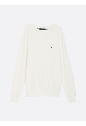 Saco Blanco De Punto Texturizado Y Cuello Redondo Tommy Hilfiger