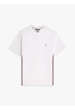 Camiseta Blanca De Punto Con Rayas Global Stripe Tommy Hilfiger