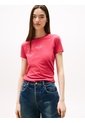 Camiseta Rosada De Punto Con Logo Y Corte Slim Tommy Jeans de Tommy Hilfiger