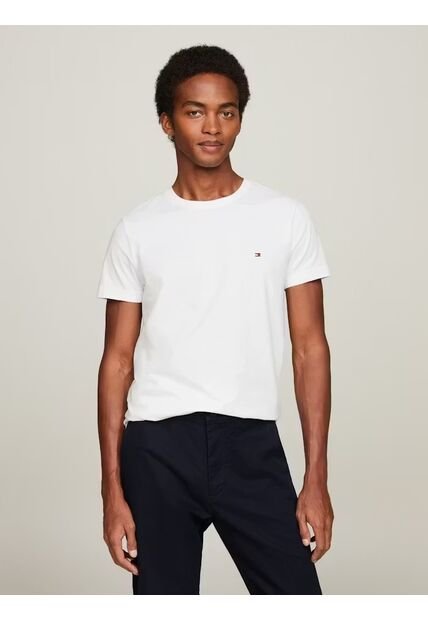 Camiseta Manga Corta Blanco Slim Fit Esencial