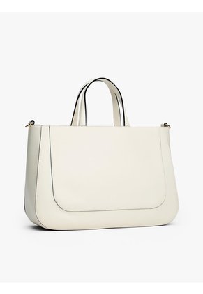Bolso Beige Satchel Con Logo Tommy Hilfiger