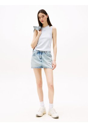 Camiseta Celeste Sin Mangas Con Cuello Halter Tommy Jeans