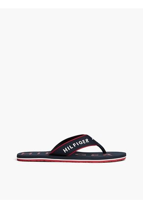 Sandalias Azul Marino Con Tira Trenzada Y Logo Bordado Tommy Hilfiger