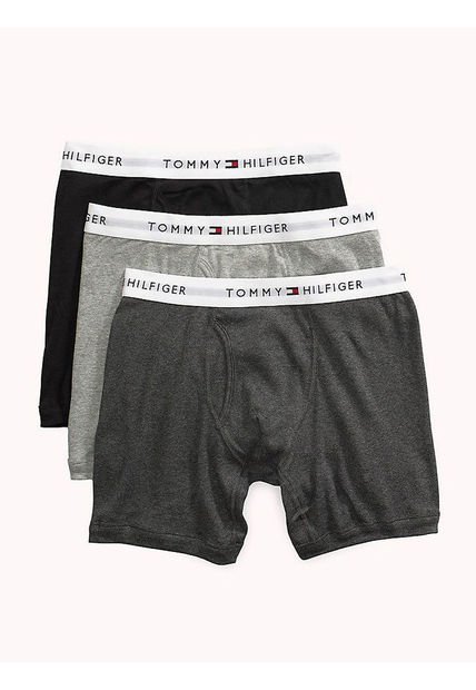 3 Pack De Boxer Gris Brief En Algodón Tommy Hilfiger