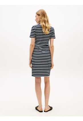 Vestido Azul Tipo Polo Con Cuello En V Abierto Tommy Hilfiger