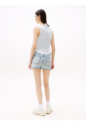 Camiseta Celeste Sin Mangas Con Cuello Halter Tommy Jeans