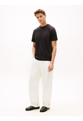 Camiseta Negra De Punto Con Rayas Global Stripe Tommy Hilfiger