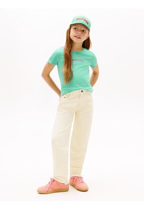 Camiseta Verde Vintage Slim De Punto Con Logo Tommy Hilfiger